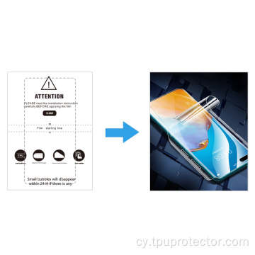 Amddiffynnydd Sgrin Hydrogel HD Ultra-Tenau ar gyfer Ffôn Symudol